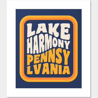 Lake Harmony Pennsylvania Poconos Vacation Retro Vintage Badge Posters and Art